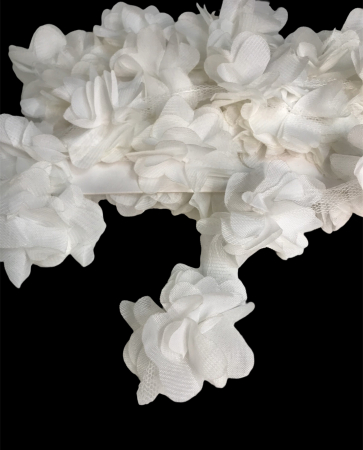 Dantelă cu flori - Banda flori tull