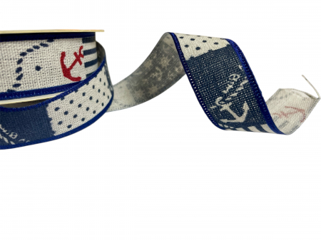 Banda imprimata bumbac 2.5cm - model nautic [2]