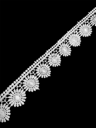 Dantelă brodată - Dantelă -alb