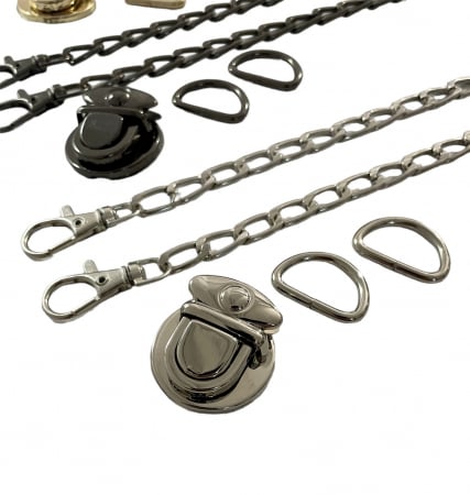 Accesorii Genti/Talpi - Set lant cu inchizatoare si inele