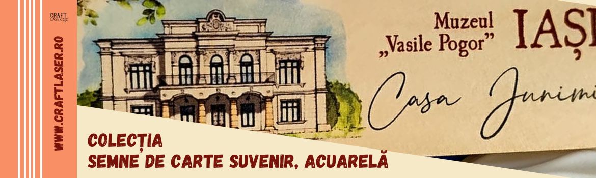 Semn de carte suvenir din lemn, acuarela