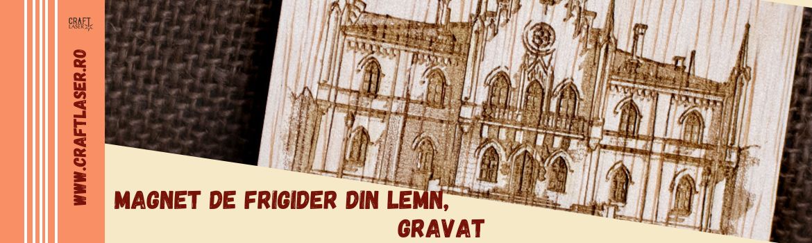Magnet de frigider din lemn gravat