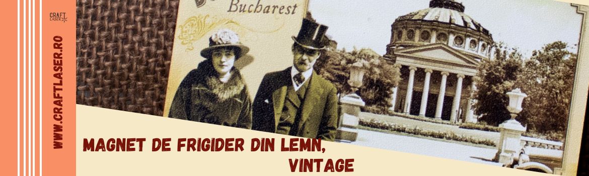Magnet de frigider din lemn vintage