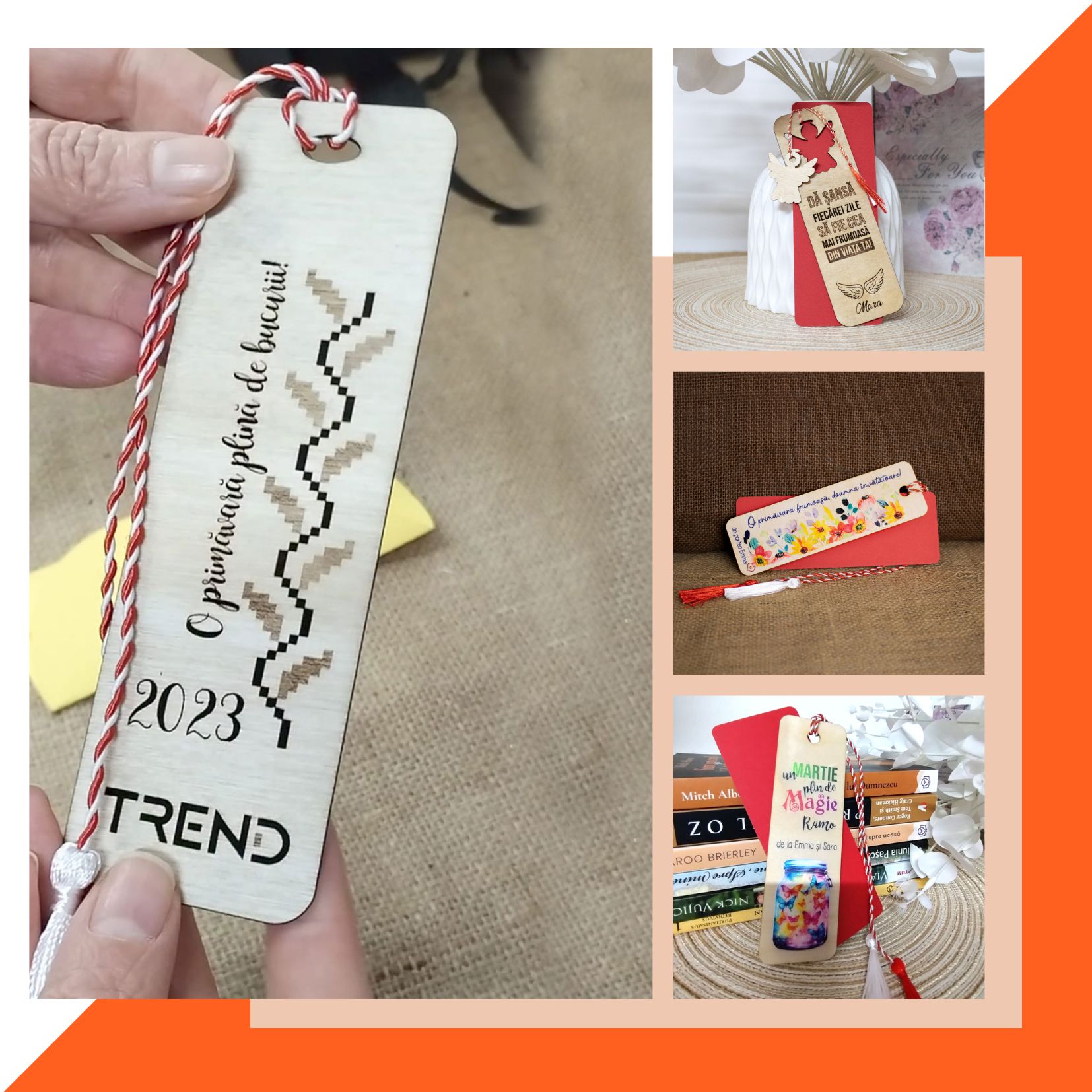 Mărțișoare personlizate din lemn - Semne de carte