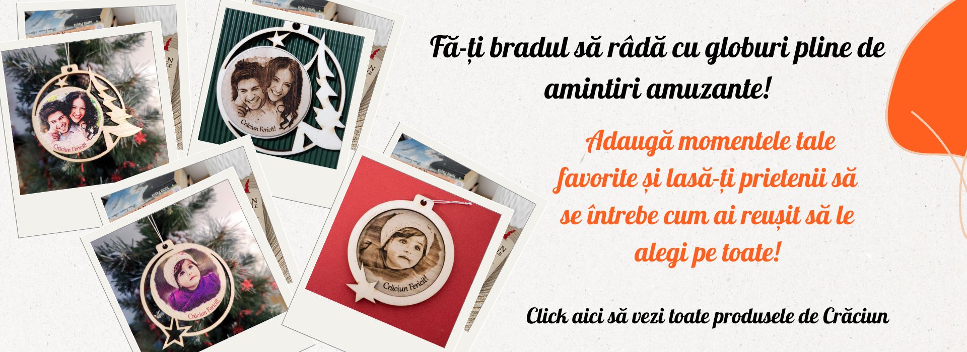 Globurile personalizate din lemn: Aventura unui Crăciun memorabil