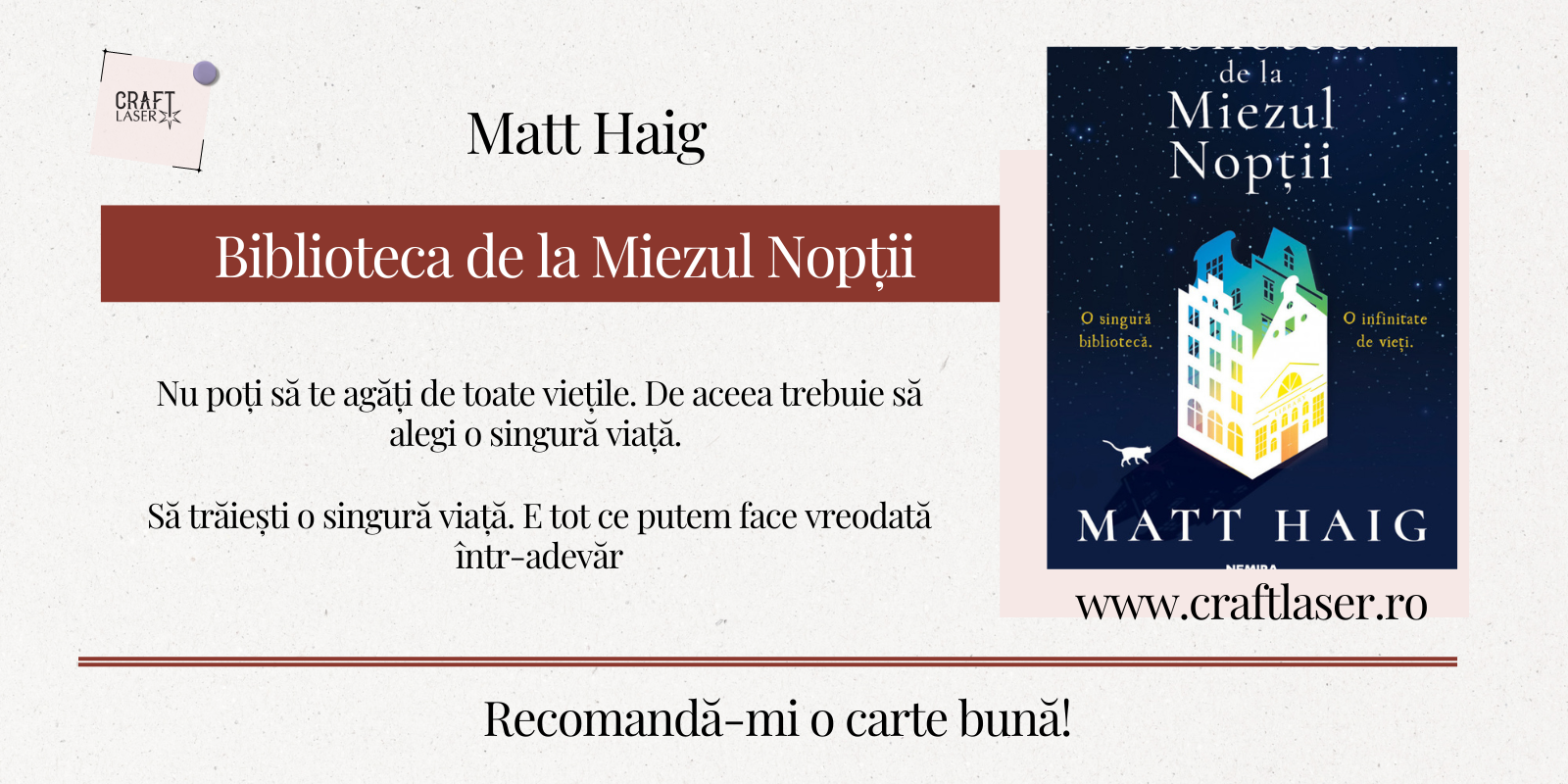 „Biblioteca de la miezul nopții” de Matt Haig (recenzie)