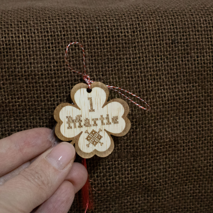 Martisor din lemn personalizat, trifoi cu patru foi, 1 martie [3]