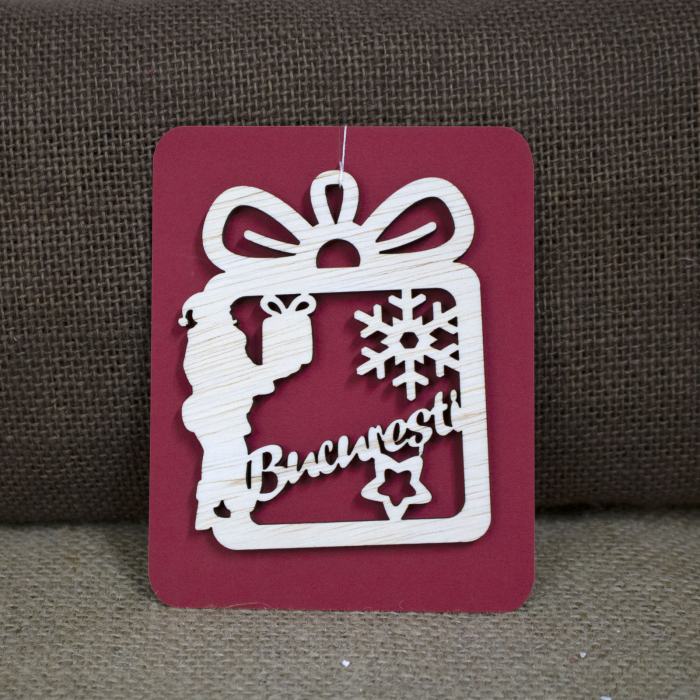 Glob de Craciun, din lemn personalizat, Cadou, Bucuresti [2]