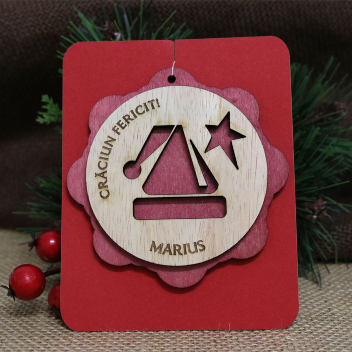 Glob De Craciun Din Lemn, Personalizat, “Christmas Angel” [3]