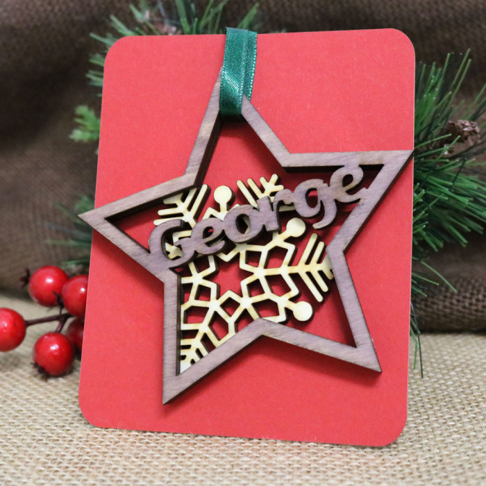 Glob De Craciun Din Lemn, Personalizat, “Christmas Spirit” [2]