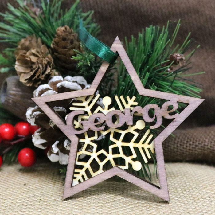 Glob De Craciun Din Lemn, Personalizat, “Christmas Spirit” [3]