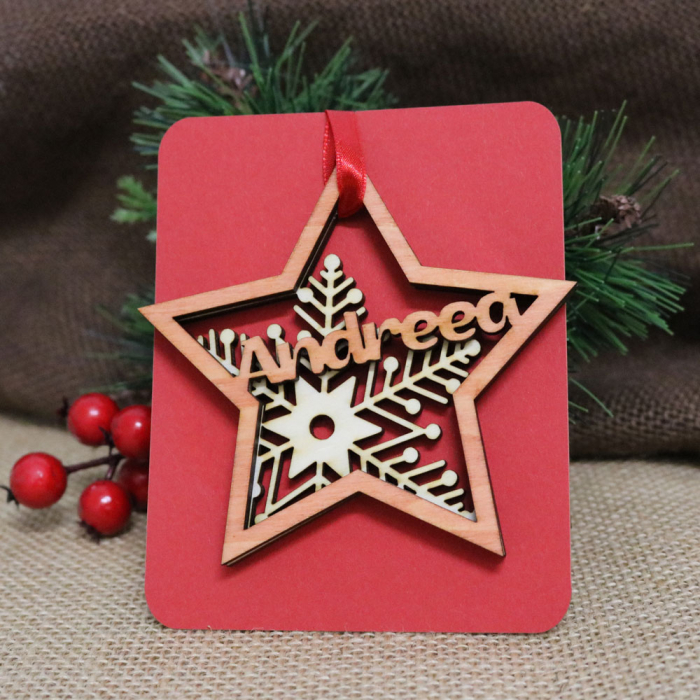 Glob De Craciun Din Lemn, Personalizat, “Christmas Spirit” [3]