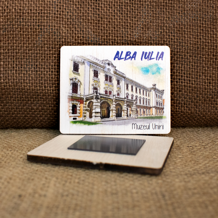 Magnet de frigider din lemn, acuarela, Muzeul Unirii, Alba Iulia [2]