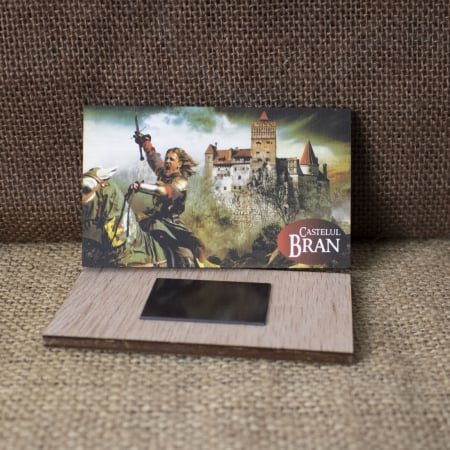 Magnet de frigider din lemn, acuarela, "Cavaleri", Castelul Bran [3]