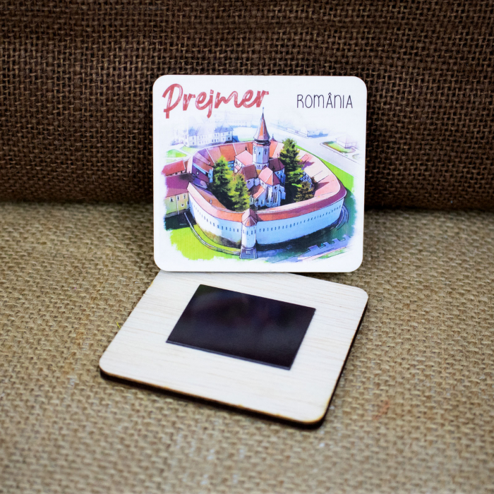 Produsul Magnet de frigider din lemn, acuarela,  Cetatea Fortificata Prejmer - Brasov este realizat in atelierul Craftlaser din Oradea  Desenul care sta la baza produsului Magnet de frigider din lemn, acuarela,  Cetatea Fortificata Prejmer - Brasov este realizat manual de artistul Adrian Samoila.     Pentru colaborare, va rugam sa ne contactati pe e-mail sau la numarul de telefon afisat pe site. Se acorda preturi speciale. [2]