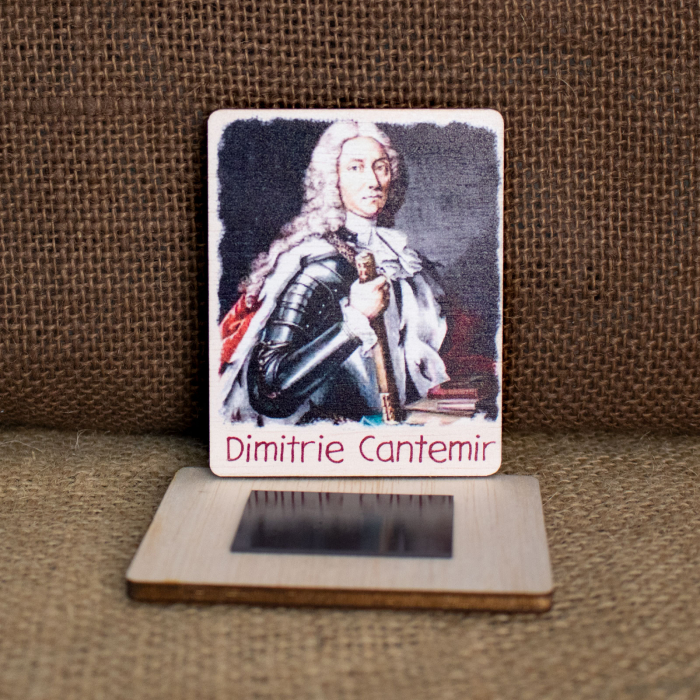 Magnet de frigider din lemn, acuarela, Dimitrie Cantemir, Domn al Moldovei [2]