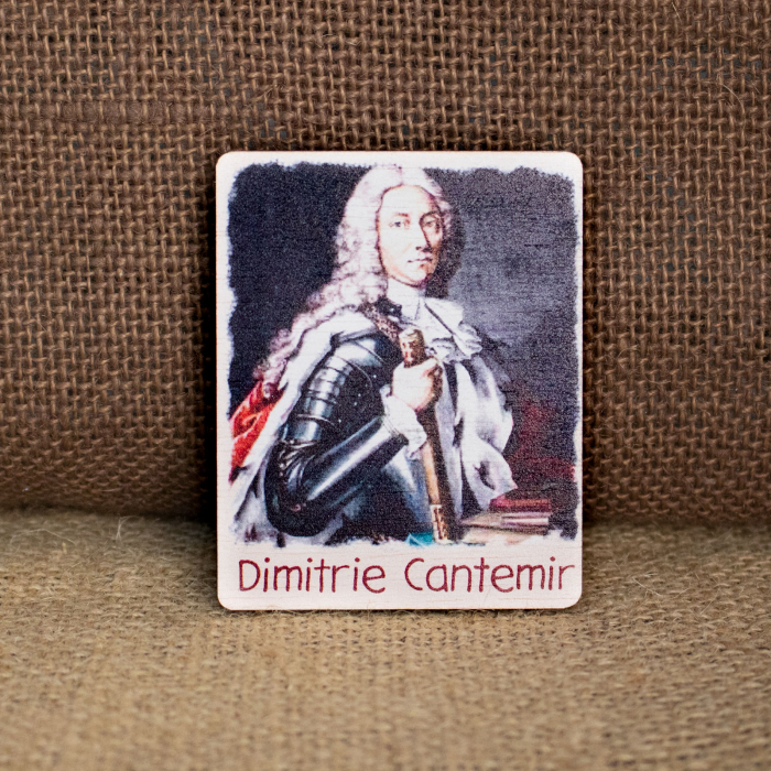 Magnet de frigider din lemn, acuarela, Dimitrie Cantemir, Domn al Moldovei [1]