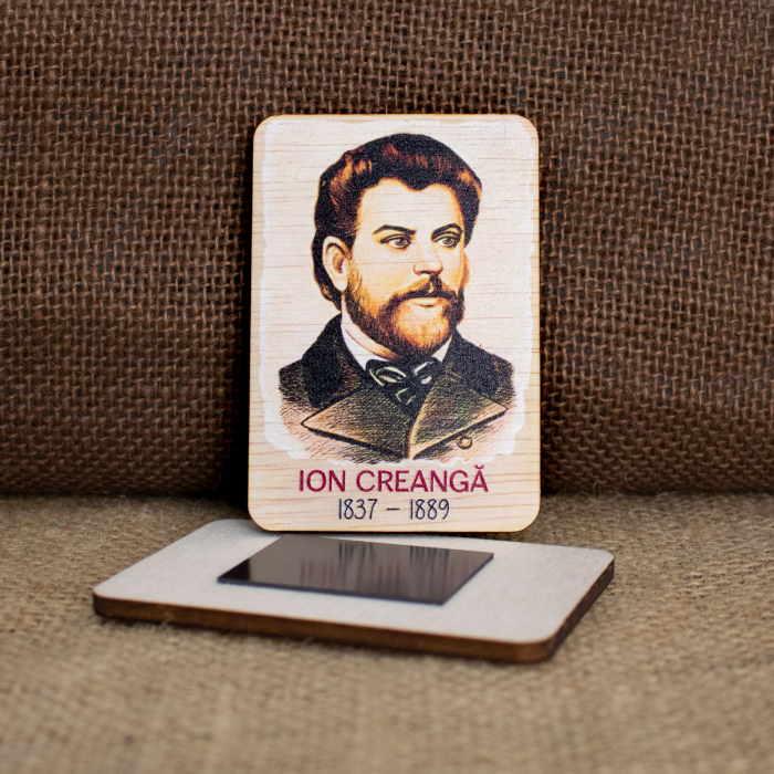 Magnet de frigider din lemn, acuarela, Ion Creanga [2]