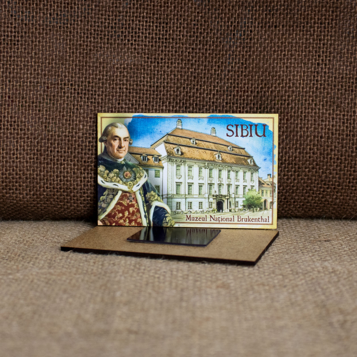 Magnet de frigider din lemn, ilustrata, Muzeul National Brukenthal, Sibiu [2]