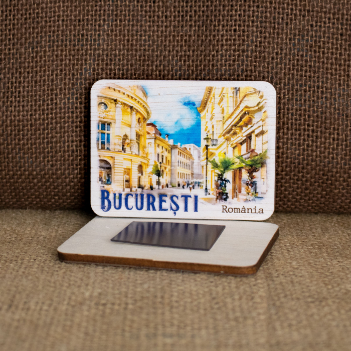 Magnet de frigider din lemn, Centrul Vechi, Bucuresti [2]