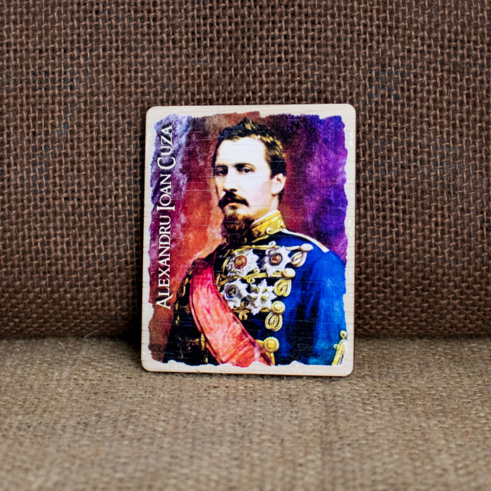 Magnet de frigider, din lemn, color, Alexandru Ioan Cuza [2]