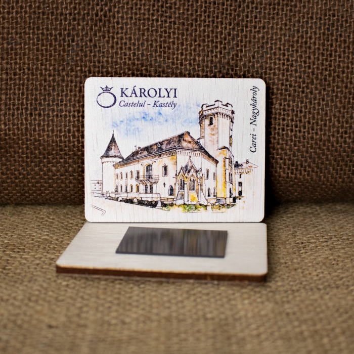 Magnet de frigider din lemn, color, Castelul Karolyi, Carei [2]