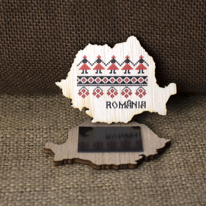 Magnet De frigider din lemn, Harta Romaniei [2]