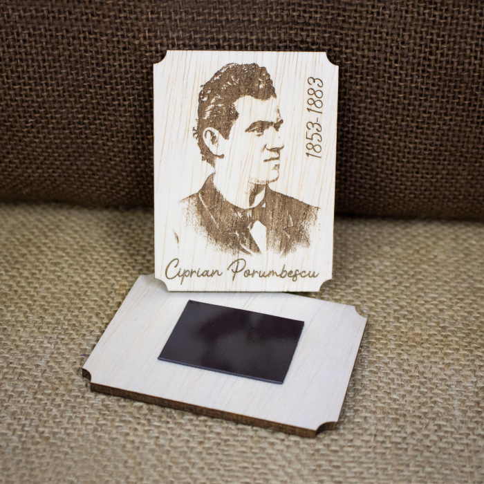 Magnet de frigider din lemn, gravat, Ciprian Porumbescu [2]
