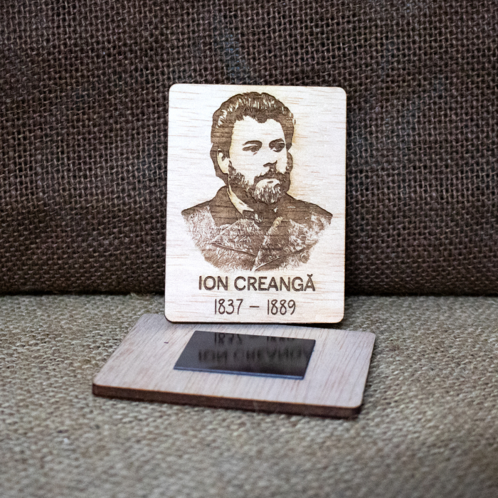 Magnet de frigider din lemn, gravat, Ion Creanga [2]