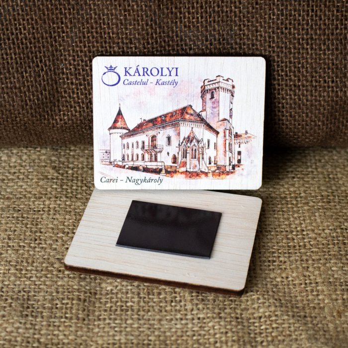 Magnet de frigider din lemn, color, Castelul Karolyi, Carei [2]