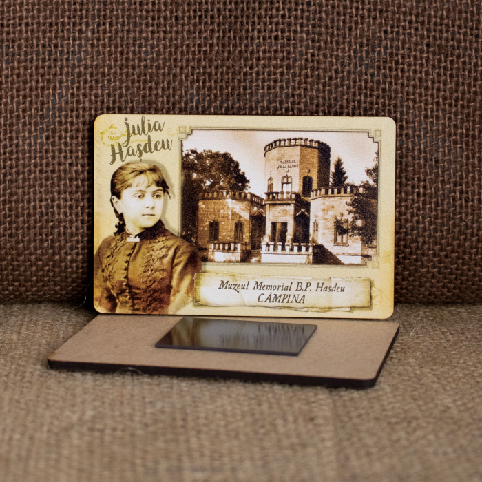 Magnet de frigider din lemn, vintage, Castelul Julia Hasdeu (Julia Hasdeu) [2]