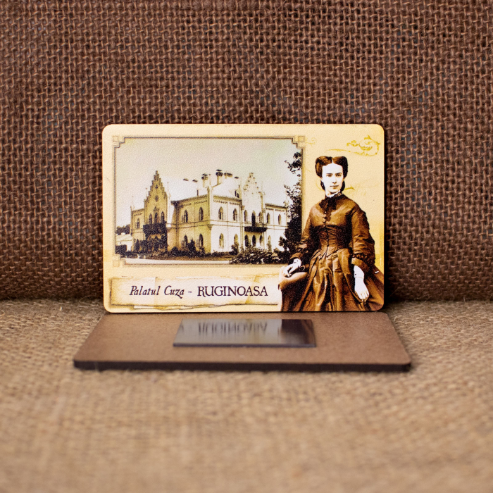 Magnet de frigider din lemn, VINTAGE, Palatul Cuza de la Ruginoasa (Elena Doamna) [2]