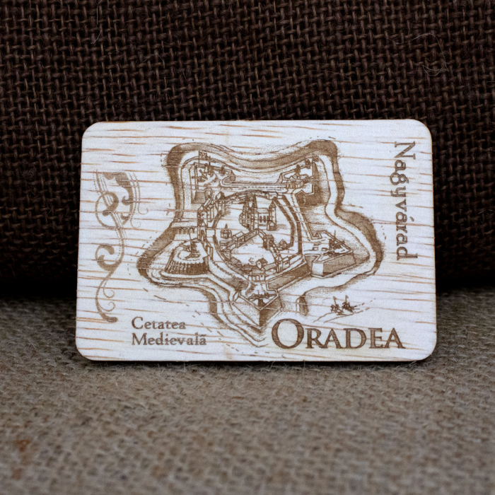 Magnet De Frigider din lemn, gravat, Cetatea  Oradea [4]