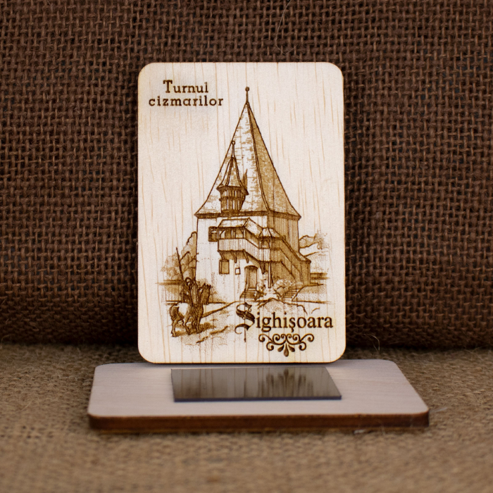 Magnet de frigider gravat „Turnul Cizmarilor” Sighisoara [2]