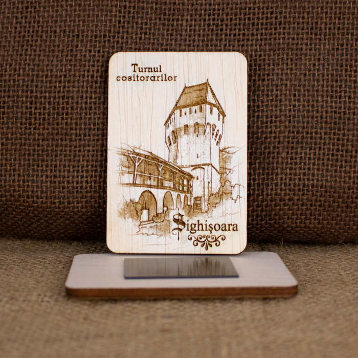 Magnet de frigider gravat „Turnul Cositorarilor” Sighisoara [2]
