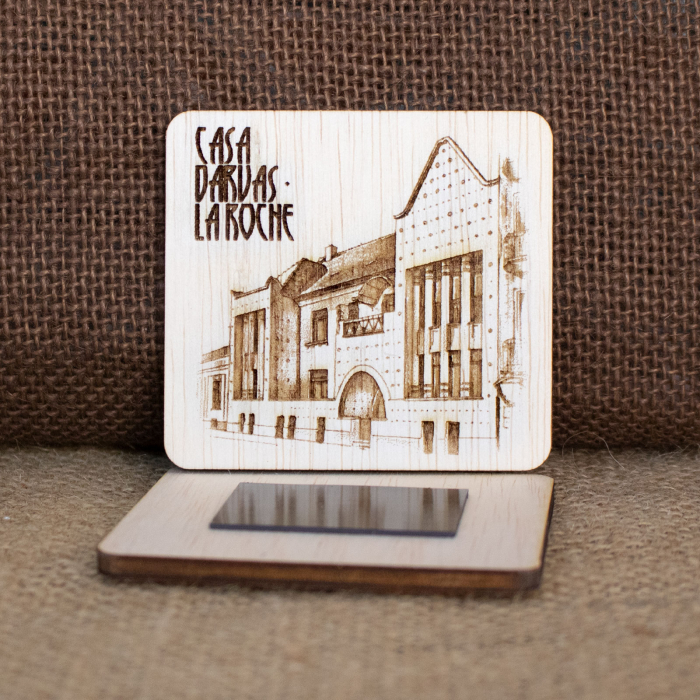 Magnet De Frigider din lemn, gravat, Casa Darvas La Roche, Art Nouveau, Oradea [2]