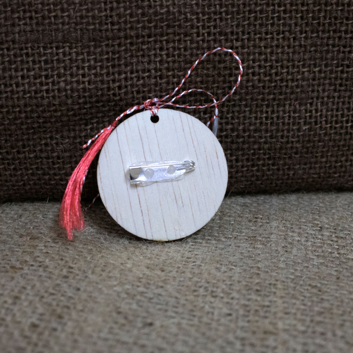 Martisor din lemn, Floarea vietii, gravat [2]