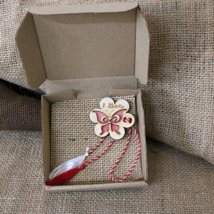 Martisor din lemn, Fluture, rosu [5]