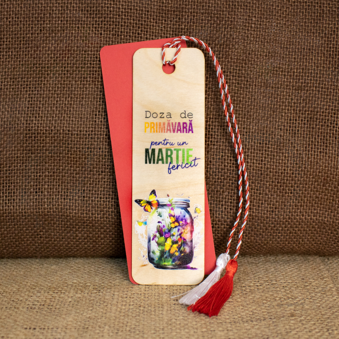 Martisor din lemn, semn de carte, personalizat "Doza de PRIMAVARA" [2]