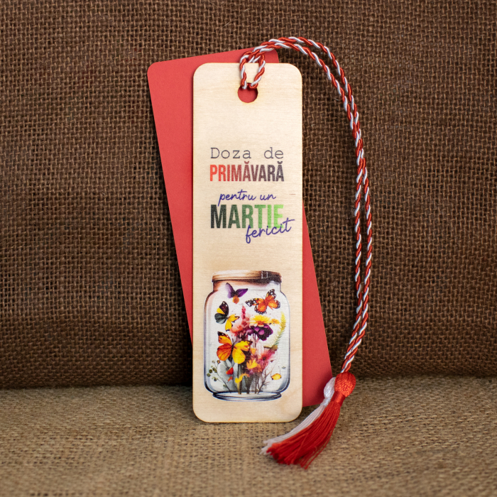 Martisor din lemn, semn de carte, personalizat "Doza de PRIMAVARA" [2]