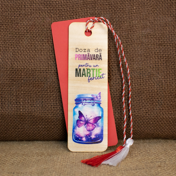 Martisor din lemn, semn de carte, personalizat "Doza de PRIMAVARA" [2]