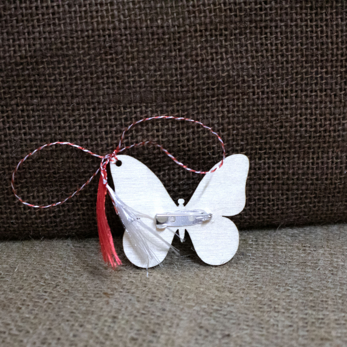 Martisor Personalizat Fluture, din lemn si fetru (culoare: mov) [3]