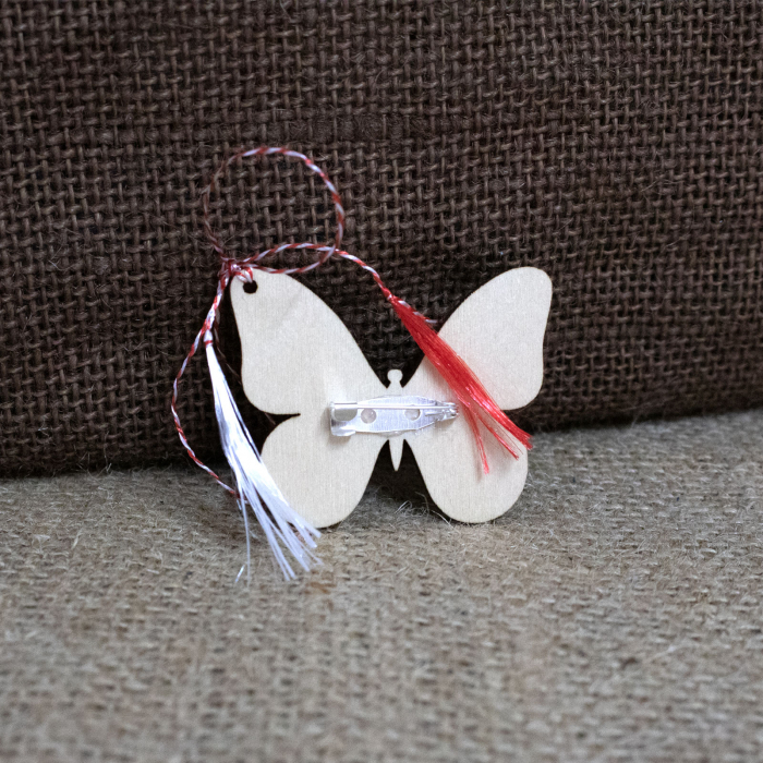 Martisor Personalizat Fluture, din lemn si fetru (culoare: verde) [3]