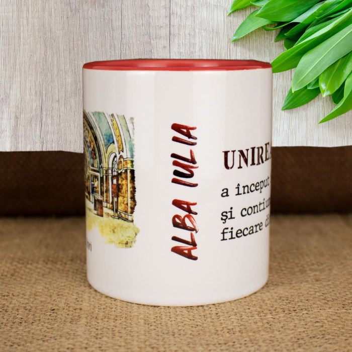 Cana suvenir "Sala Unirii" Alba Iulia (Unirea a inceput in 1918 si continua in fiecare dimineata ) [3]