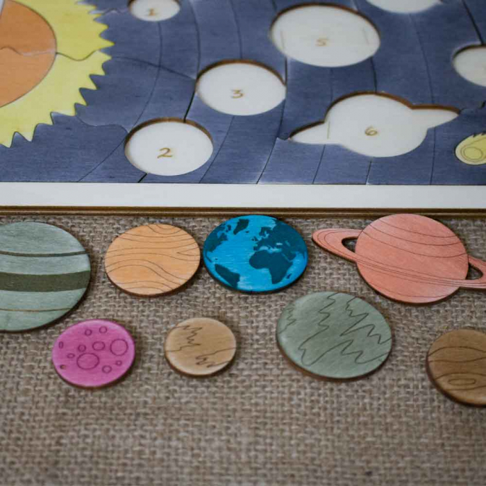 Puzzle Educativ Pentru Copii , Din Lemn, “Planete Ale Sistemului Solar” [4]