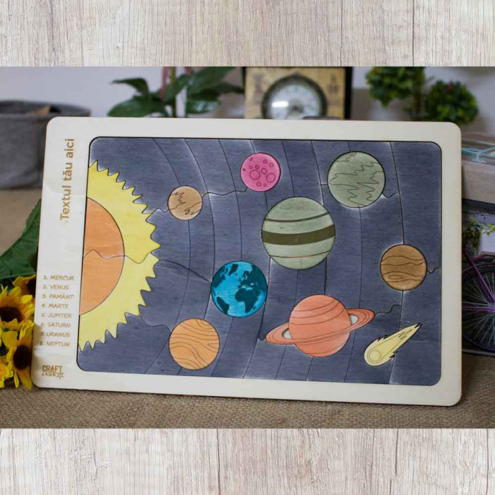 Puzzle Educativ Pentru Copii , Din Lemn, “Planete Ale Sistemului Solar” [2]