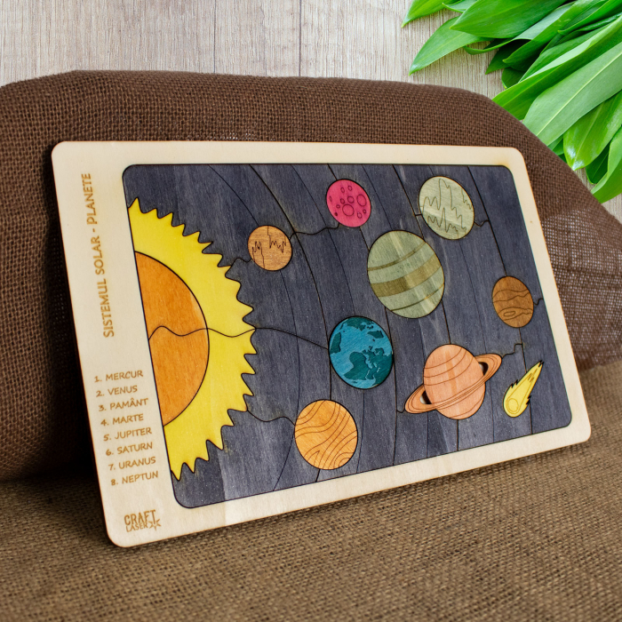 Puzzle Educativ Pentru Copii , Din Lemn, “Planete Ale Sistemului Solar” [2]