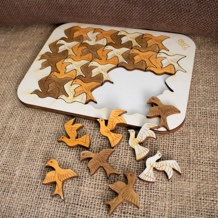 Puzzle Personalizat Educativ Pentru Copii , Din Lemn, “Pasari” [3]