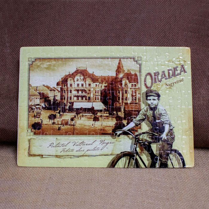 Puzzle suvenir Belle Epoque, "Palatul Vulturul Negru, Oradea", 120 piese [2]