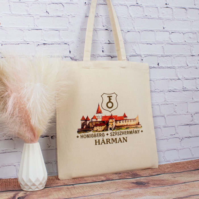 Sacosa din bumbac, suvenir, Biserica - Cetate Fortificata Hărman [2]